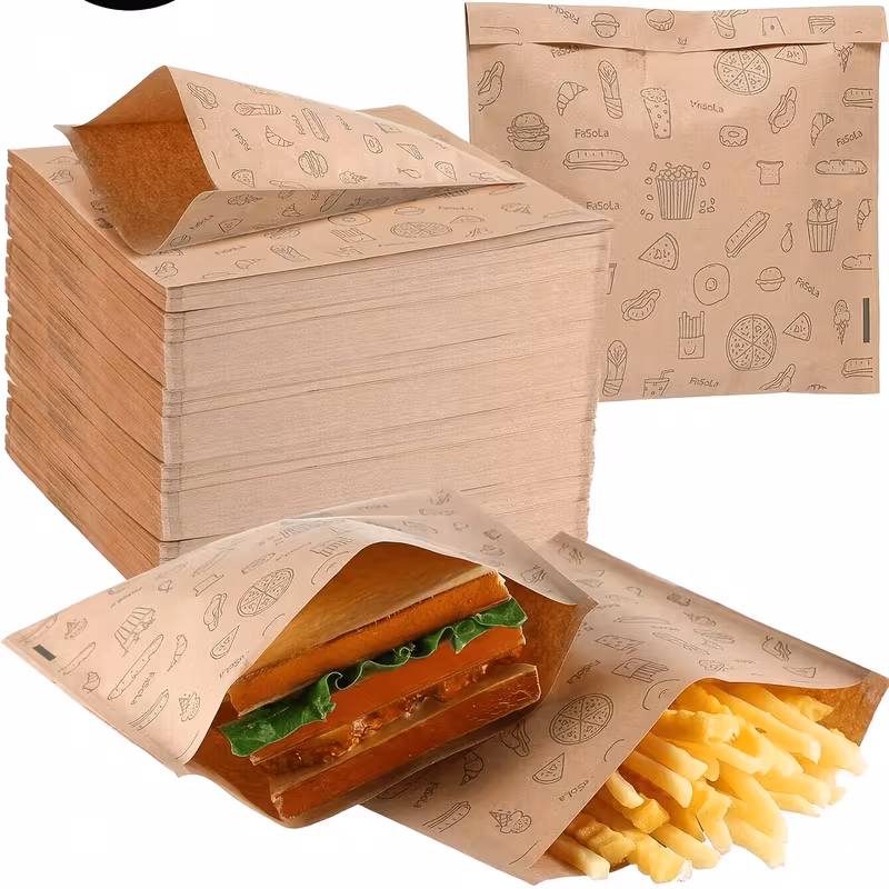 Bolsas de papel antigrasa para alimentos – kraft