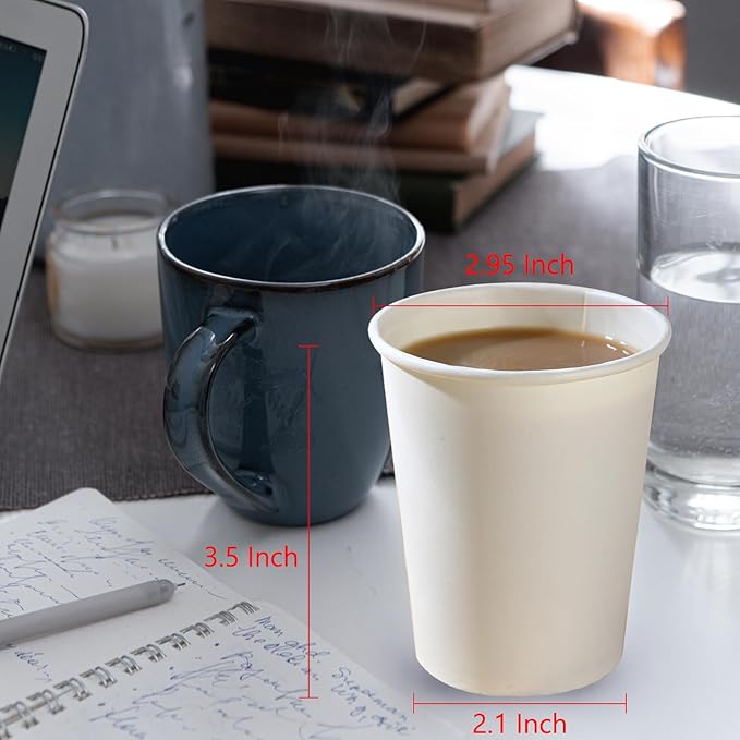 Vaso de papel blanco desechable