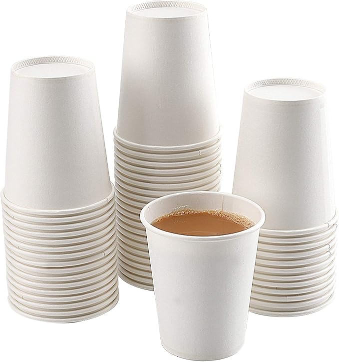 Vaso de papel blanco desechable