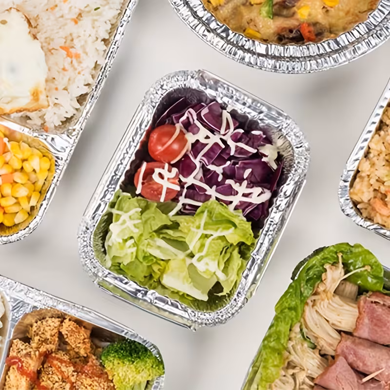 Recipientes desechables de aluminio con tapa – 20 uds.