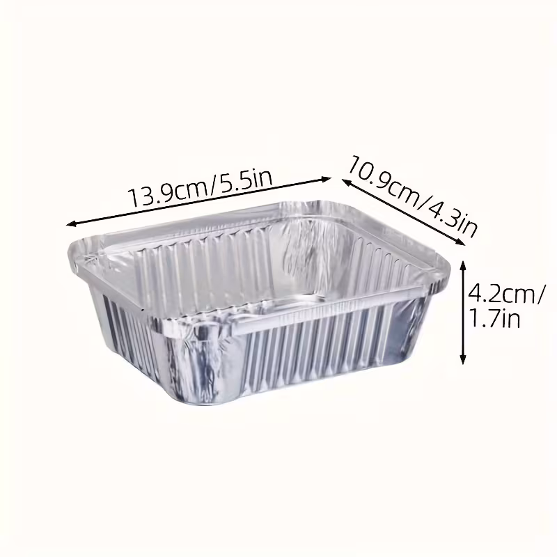 Recipientes desechables de aluminio con tapa – 20 uds.