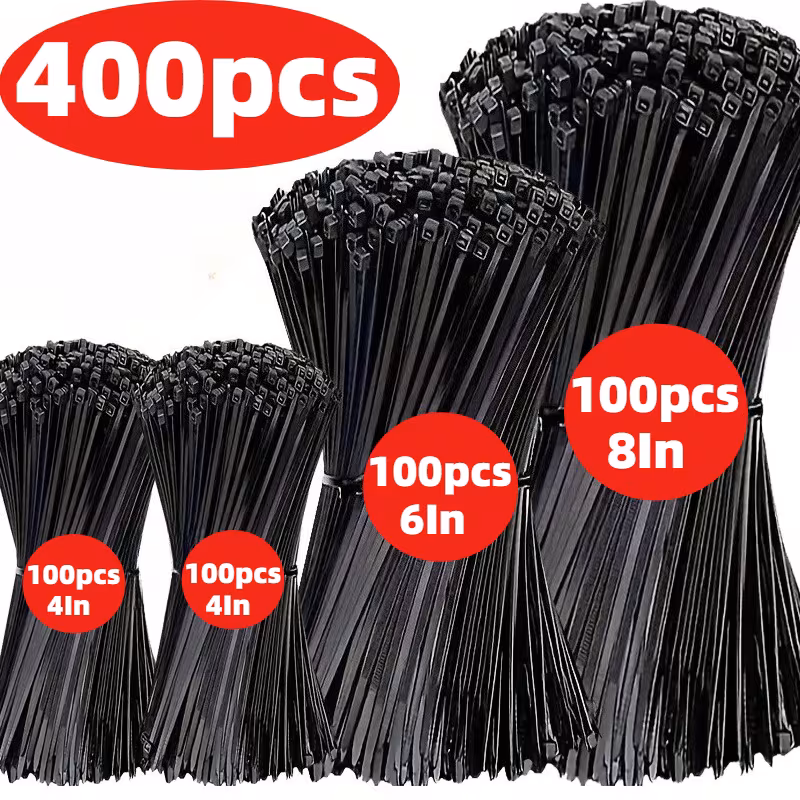 Bridas de nailon desechables – 400 uds. (varios tamaños)