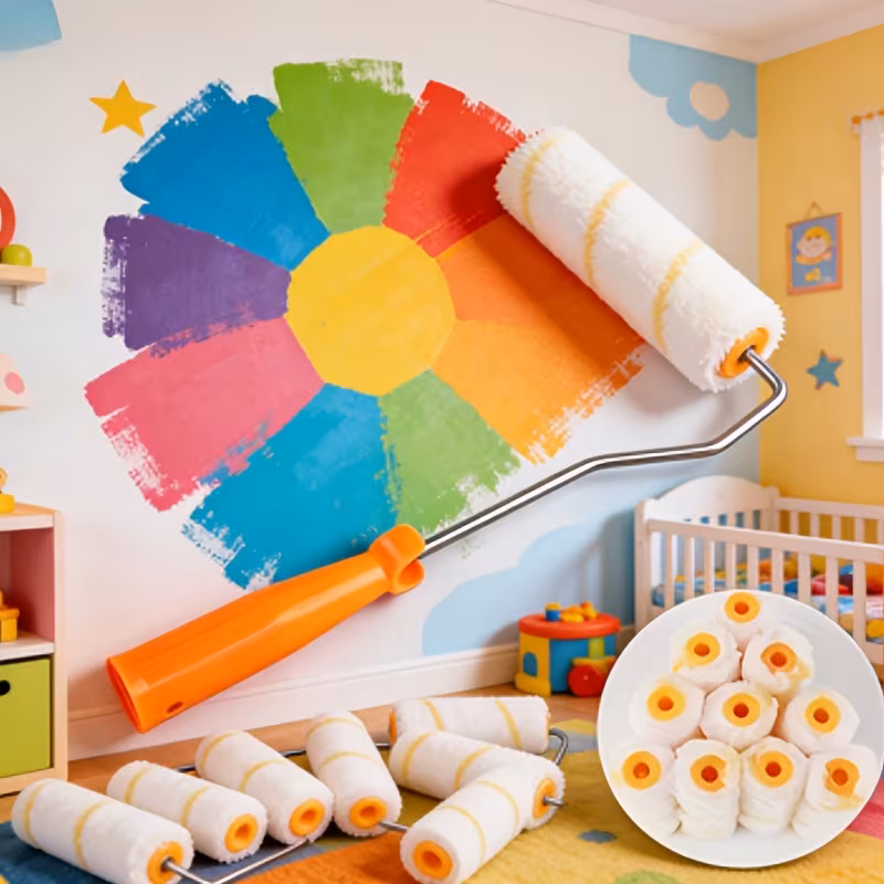 Set de rodillos de pintura con alargador – 11 piezas (4 pulgadas)