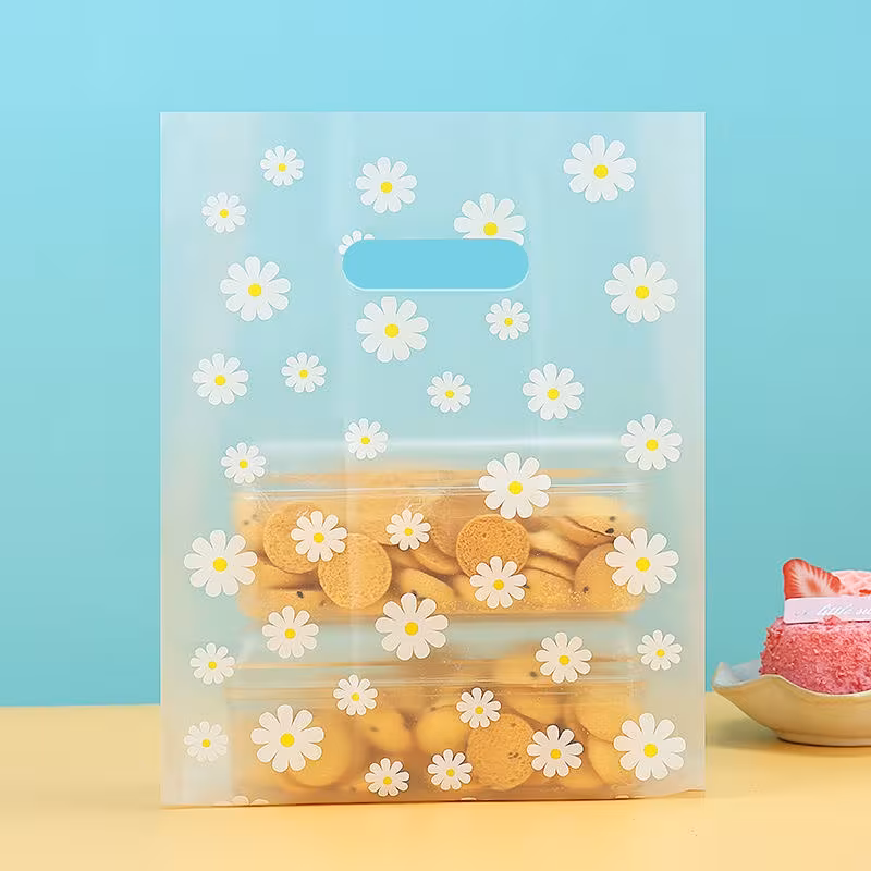 Bolsas de plástico desechables con asa troquelada – 200 uds.